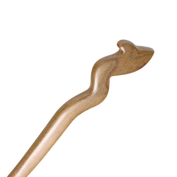 CrystalMood Handmade Carved Wood Hair Stick Silk 7" Ebony